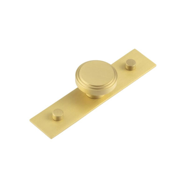 Frelan Cropley Cupboard Knobs 40mm Plain Backplate Satin Brass
