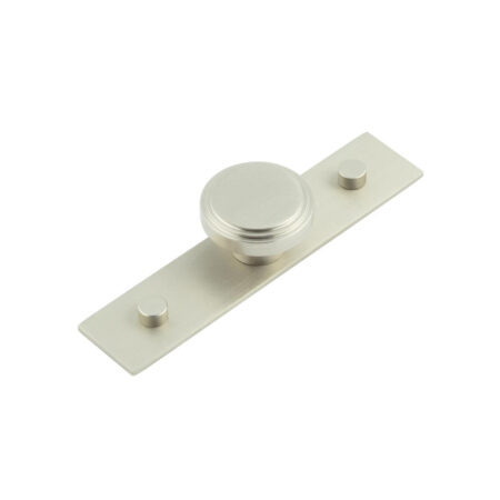 Frelan Cropley Cupboard Knobs 40mm Plain Backplate Satin Nickel