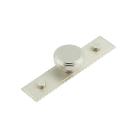 Frelan Cropley Cupboard Knobs 40mm Stepped Backplate Satin Nickel