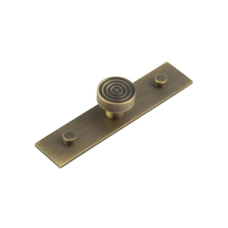 Frelan Murray Cupboard Knobs 30mm Plain Backplate Antique Brass