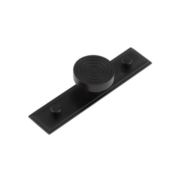 Frelan Murray Cupboard Knobs 40mm Stepped Backplate Black