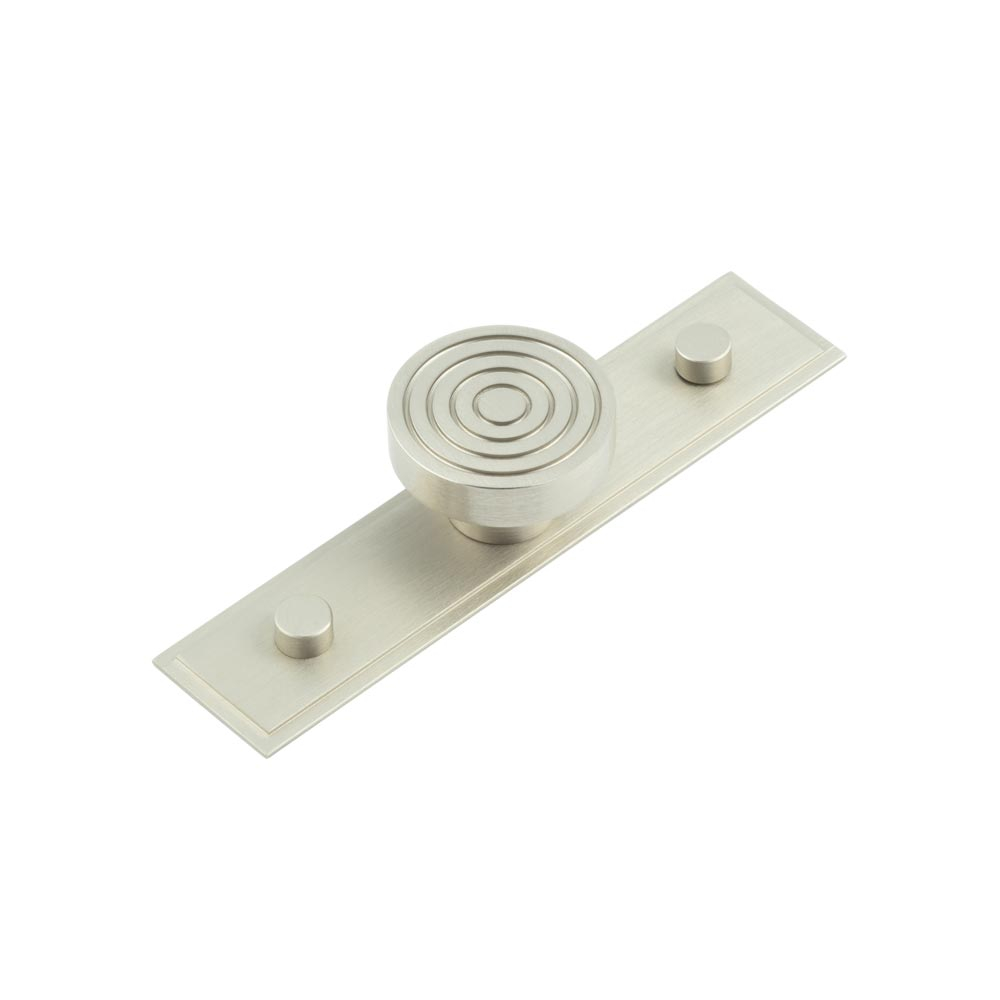hox-1140sn-6090sn.jpg Frelan Murray Cupboard Knobs 40mm Stepped Backplate Satin Nickel - Image 1