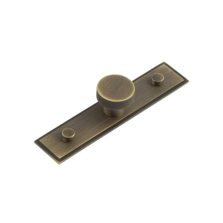 Frelan Wenlock Cupboard Knobs 30mm Stepped Backplate Antique Brass