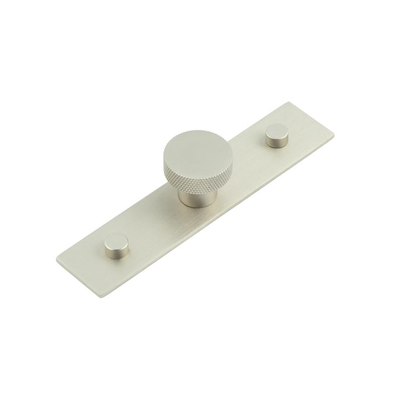 hox-130sn-5090sn.jpg Frelan Wenlock Cupboard Knobs 30mm Plain Backplate Satin Nickel - Image 1
