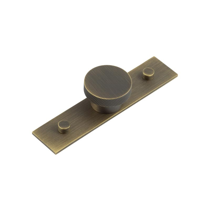 hox-140ab-5090ab.jpg Frelan Wenlock Cupboard Knobs 40mm Plain Backplate Antique Brass - Image 1