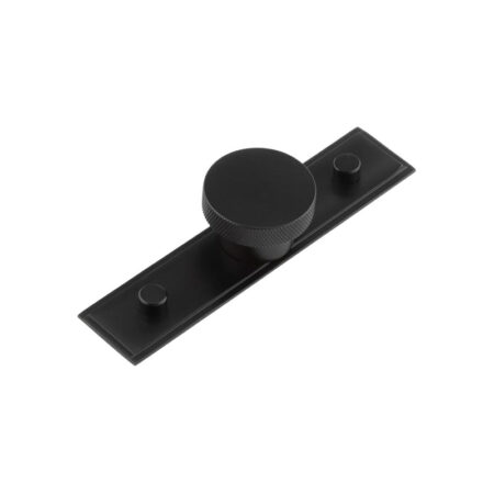 Frelan Wenlock Cupboard Knobs 40mm Stepped Backplate Matt Black