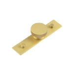 Frelan Wenlock Cupboard Knobs 40mm Plain Backplate Satin Brass