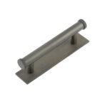 Frelan Hoxton Wenlock Cabinet Handles 96mm Ctrs Plain Backplate Dark Bronze
