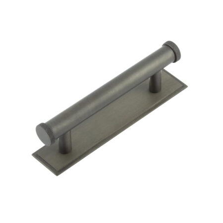 Frelan Hoxton Wenlock Cabinet Handles 96mm Ctrs Stepped Backplate Dark Bronze