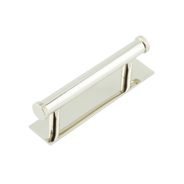 Frelan Hoxton Wenlock Cabinet Handles 96mm Ctrs Plain Backplate Polished Nickel