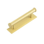 Frelan Hoxton Wenlock Cabinet Handles 96mm Ctrs Stepped Backplate Satin Brass