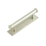 Frelan Hoxton Wenlock Cabinet Handles 96mm Ctrs Plain Backplate Satin Nickel