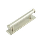 Frelan Hoxton Wenlock Cabinet Handles 96mm Ctrs Stepped Backplate Satin Nickel