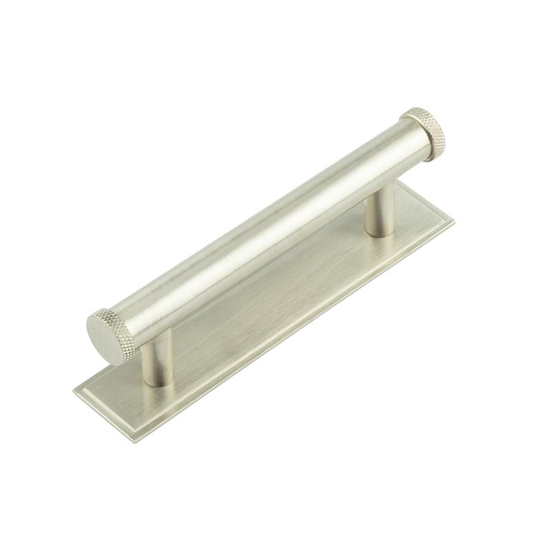 hox-150sn-6050sn.jpg Frelan Hoxton Wenlock Cabinet Handles 96mm Ctrs Stepped Backplate Satin Nickel - Image 1