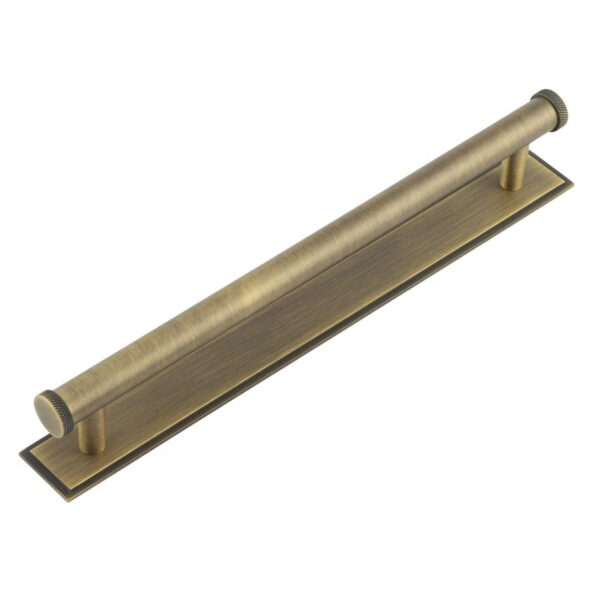Frelan Hoxton Wenlock Cabinet Handles 224mm Ctrs Stepped Backplate Antique Brass