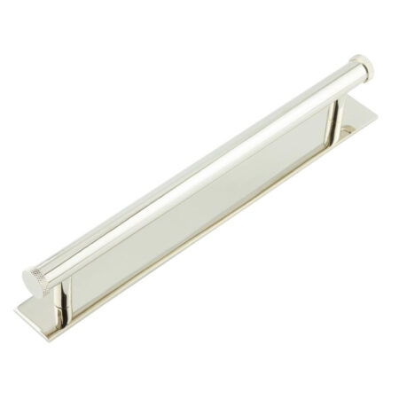 Frelan Hoxton Wenlock Cabinet Handles 224mm Ctrs Plain Backplate Polished Nickel