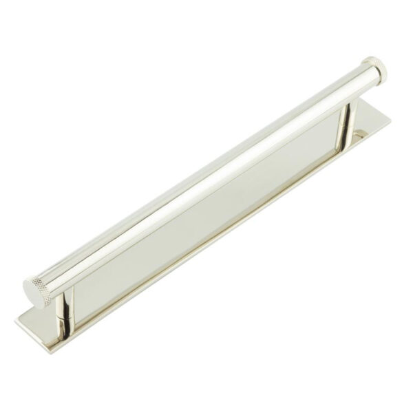 Frelan Hoxton Wenlock Cabinet Handles 224mm Ctrs Plain Backplate Polished Nickel