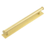 Frelan Hoxton Wenlock Cabinet Handles 224mm Ctrs Stepped Backplate Satin Brass
