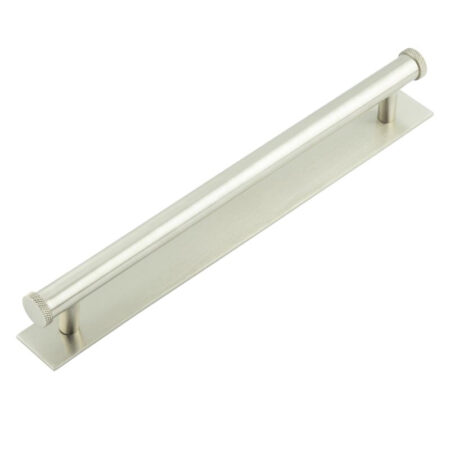 Frelan Hoxton Wenlock Cabinet Handles 224mm Ctrs Plain Backplate Satin Nickel