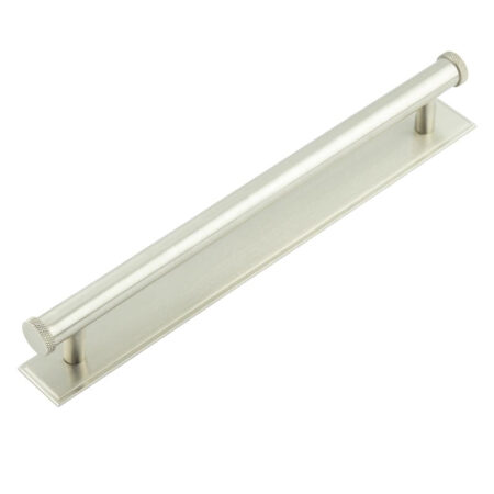 Frelan Hoxton Wenlock Cabinet Handles Stepped Backplate Satin Nickel - 224mm Ctrs