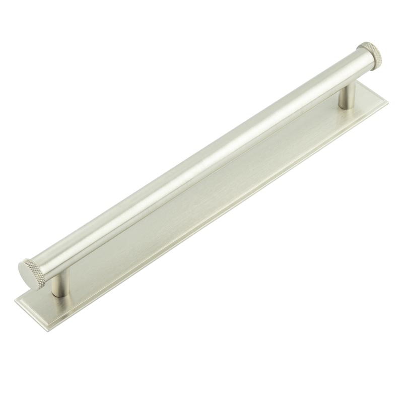 hox-160sn-6060sn.jpg Frelan Hoxton Wenlock Cabinet Handles Stepped Backplate Satin Nickel - 224mm Ctrs - Image 1
