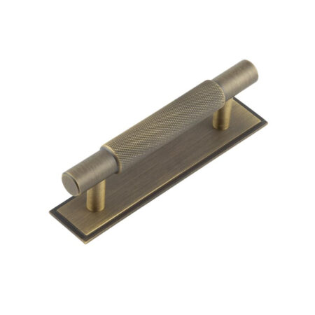 Frelan Hoxton Taplow Cabinet Handles 96mm Ctrs Stepped Backplate Antique Brass