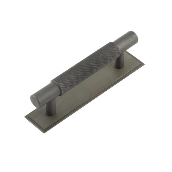 Frelan Hoxton Taplow Cabinet Handles 96mm Ctrs Stepped Backplate Dark Bronze