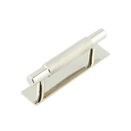 Frelan Hoxton Taplow Cabinet Handles 96mm Ctrs Plain Backplate Polished Nickel