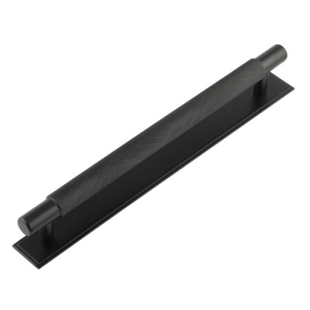 Frelan Hoxton Taplow Cabinet Handles 224mm Ctrs Stepped Backplate Matt Black