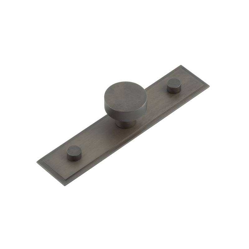 hox-230db-6090db.jpg Frelan Thaxted Cupboard Knobs 30mm Stepped Backplate Dark Bronze - Image 1