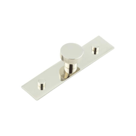 Frelan Thaxted Cupboard Knobs 30mm Plain Backplate Polished Nickel
