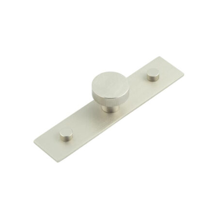 Frelan Thaxted Cupboard Knobs 30mm Plain Backplate Satin Nickel