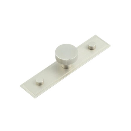 Frelan Thaxted Cupboard Knobs 30mm Stepped Backplate Satin Nickel