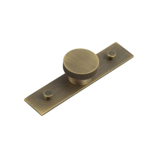 Frelan Thaxted Cupboard Knobs 40mm Plain Backplate Antique Brass