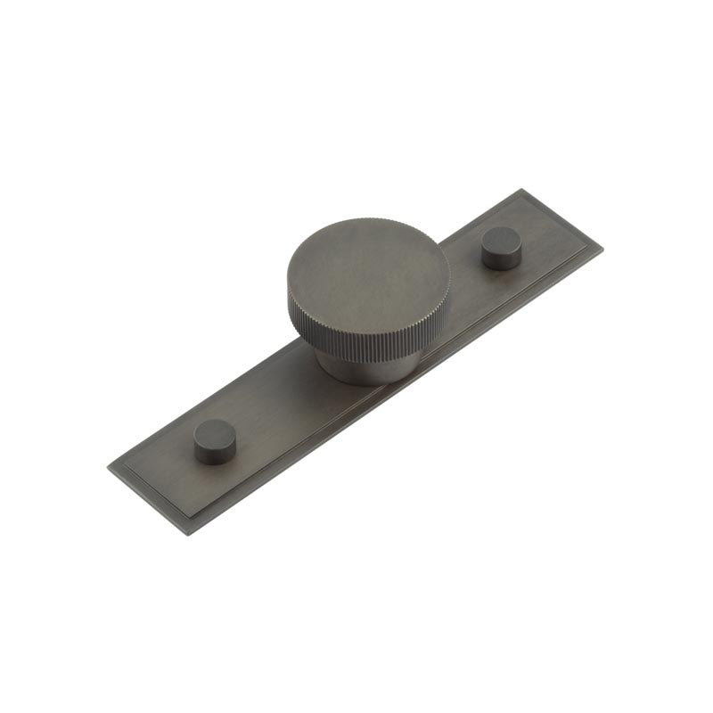 hox-240db-6090db.jpg Frelan Thaxted Cupboard Knobs 40mm Stepped Backplate Dark Bronze - Image 1