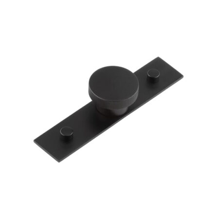 Frelan Thaxted Cupboard Knobs 40mm Plain Backplate Black