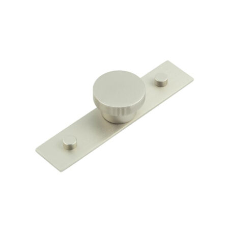 Frelan Thaxted Cupboard Knobs 40mm Plain Backplate Satin Nickel