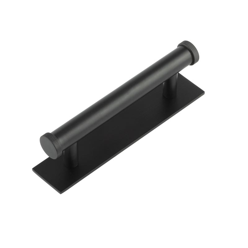 hox-250mb-5050mb.jpg Frelan Hoxton Thaxted Cabinet Handles 96mm Ctrs Plain Backplate Matt Black - Image 1