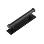 Frelan Hoxton Thaxted Cabinet Handles 96mm Ctrs Stepped Backplate Matt Black