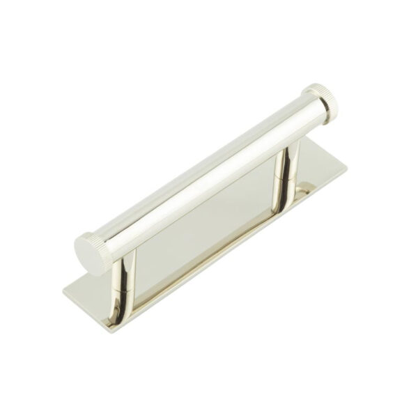 Frelan Hoxton Thaxted Cabinet Handles 96mm Ctrs Plain Backplate Polished Nickel