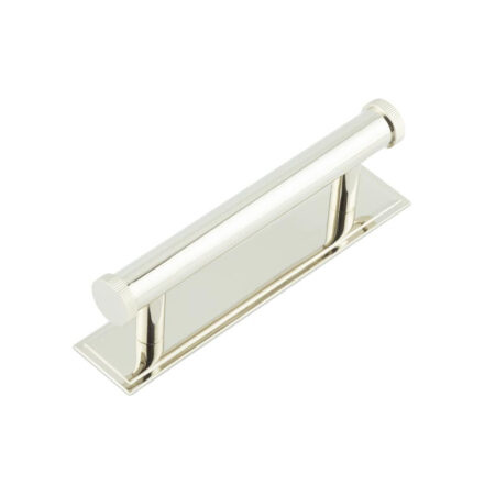 Frelan Hoxton Thaxted Cabinet Handles 96mm Ctrs Stepped Backplate Polished Nickel