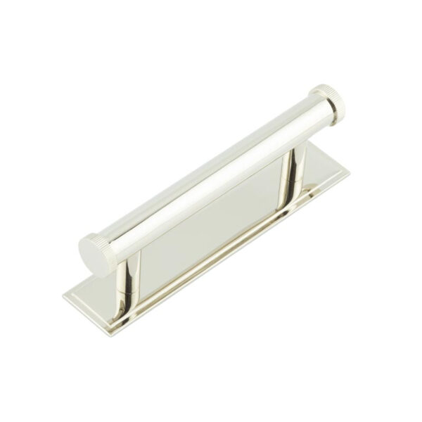 Frelan Hoxton Thaxted Cabinet Handles 96mm Ctrs Stepped Backplate Polished Nickel