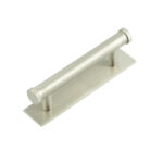 Frelan Hoxton Thaxted Cabinet Handles 96mm Ctrs Plain Backplate Satin Nickel