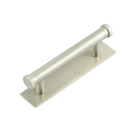 Frelan Hoxton Thaxted Cabinet Handles 96mm Ctrs Plain Backplate Satin Nickel