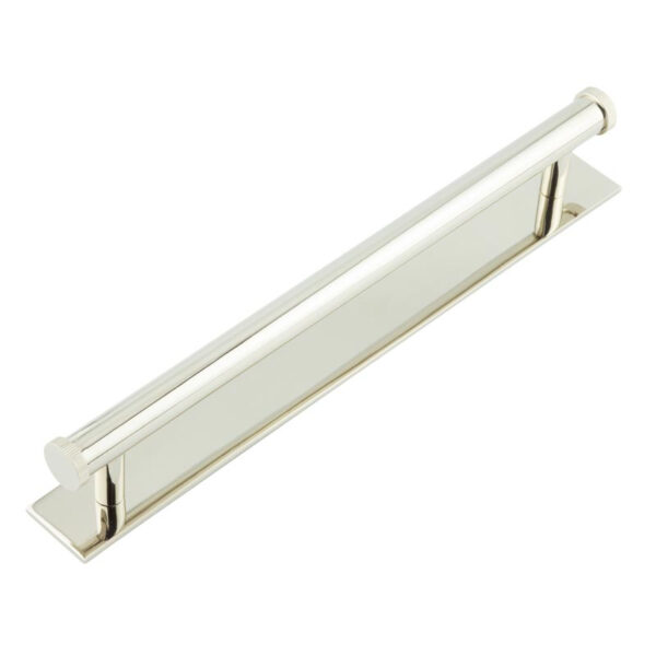 Frelan Hoxton Thaxted Cabinet Handles 224mm Ctrs Plain Backplate Polished Nickel