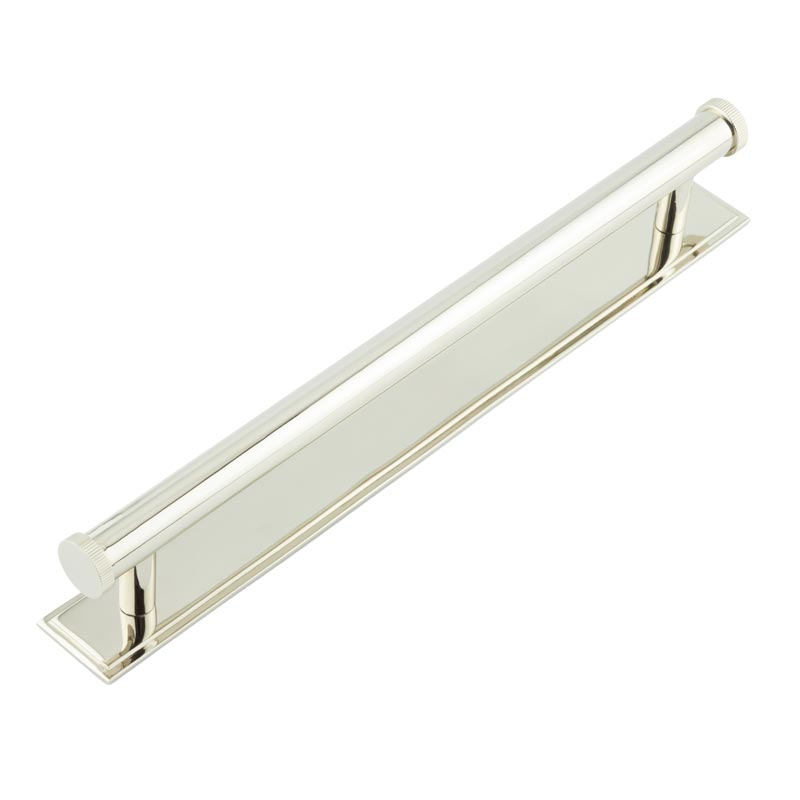 hox-260pn-6060pn.jpg Frelan Hoxton Thaxted Cabinet Handles 224mm Ctrs Stepped Backplate Polished Nickel - Image 1