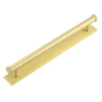 Frelan Hoxton Thaxted Cabinet Handles 224mm Ctrs Stepped Backplate Satin Brass