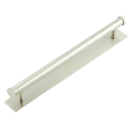 Frelan Hoxton Thaxted Cabinet Handles 224mm Ctrs Plain Backplate Satin Nickel