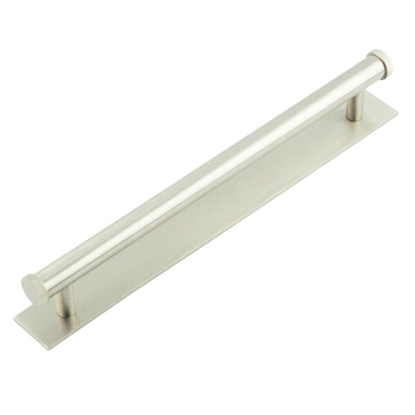 Frelan Hoxton Thaxted Cabinet Handles 224mm Ctrs Plain Backplate Satin Nickel