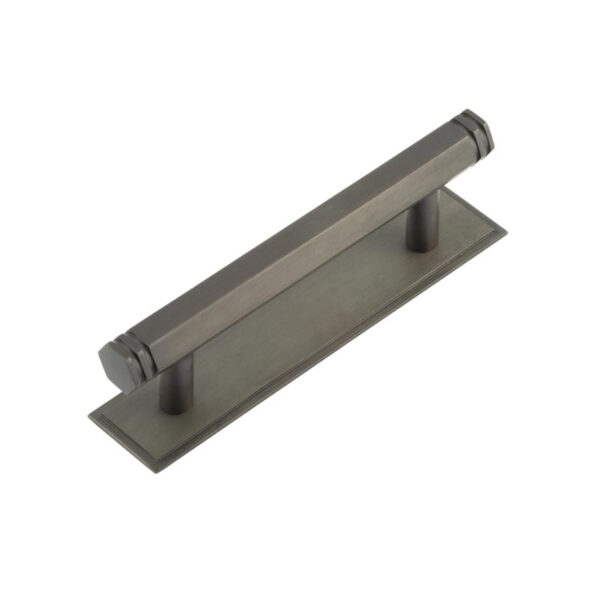 Frelan Hoxton Nile Cabinet Handles 96mm Ctrs Stepped Backplate Dark Bronze